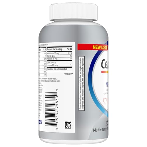 CENTRUM SILVER MEN’S 50+ MULTIVITAMIN WITH VITAMIN D3, B-VITAMINS, ZINC FOR MEMORY AND COGNITION – 200 TABLETS