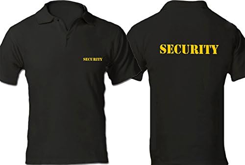 Security Polo Shirts, Event/Club Guard, DryBlend Collared Shirt, Golden Yellow Quality Print