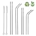 Set of 8 Stainless Steel Straws, 8 Metal Straws + 2 Straw Cleaning Brush, Reusable Straws for 30 oz 20 oz Tumbler, 10.5'' 8.5'' Long 0.25'' Diameter Straws Drinking Reusable