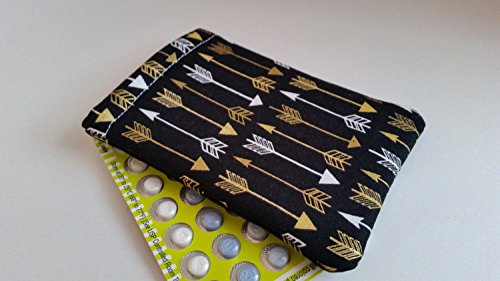 Birth Control Pill Case Sleeve- Golden Arrows