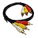 3FT RCA M/Mx3 Audio/Video Cable Gold Plated - Audio Video RCA Stereo Cable 3ft primary