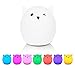 Mystery 3-Modes Silicone Soft LED Multicolor Baby Night Light, USB Rechargeable Children Night lamp with Warm White, Single Color, 7-Color Breathing Three Lighting Modes for Kids Adults Bedroom (B)