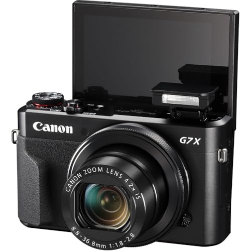 Canon PowerShot G7 X Mark II Digital Camera (Black) 20.1MP 1-Inch CMOS Sensor, DIGIC 7, 4.2X Optical Zoom Lens | Full HD 1080p Video, Wi-Fi, Tilting Touchscreen with Bag and 64GB Card