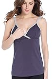 Intimate Portal Women Gaia Nursing Cami Tank Cotton Maternity Breastfeeding Tops