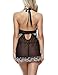 Ruzishun Lingerie for Women Babydoll Floral Lace Chemise with G-String