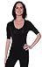 Emmalise Women's Cotton Blend V Neck Tee Shirt Half Sleeves - Black, S