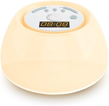 Light Therapy Lamps, MYFREE Wake Up Light with Sunrise Simulation Alarm Clock, Living Room and Bedroom 3 Lighting Modes/ 256-Colors/ USB Rechargeable