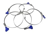 POWERTEC 70223 Right Hand Keyed Bridge Hose Clamps | 2-1/2" Easy Turn Thumb Screw Metal Clamp | Stainless Steel | 5-Pack