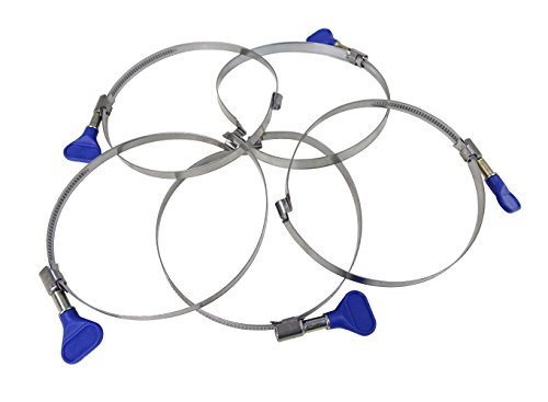 POWERTEC 70223 Right Hand Keyed Bridge Hose Clamps | 2-1/2" Easy Turn Thumb Screw Metal Clamp | Stainless Steel | 5-Pack