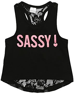 Hongxin Family Matching Shirts, Sassy/Classy With A Mom＆Me Women Letter Tops T-Shirt Clothes Lace Tank Tops Family Outfits Clothes Mothers Day Gift (Size:3T, Girls only)