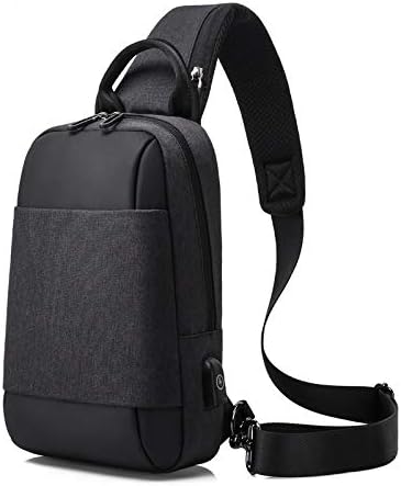 KOMTO New Pattern Travel Crossbody Messenger Bag Shoulder Bags Chest Bag Lightweight Nylon Polyester Bag -Colour-Black