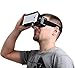 SUNNYPEAK Plastic Google Cardboard with 3D Virtual Reality Glasses & Adjustable Focal Distance for iPhone, Samsung, Nexus, HTC, Moto, LG Select Smartphones with QR Code (Black, with Magnet)