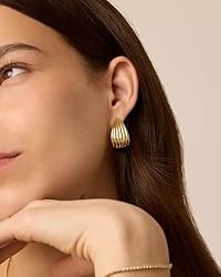 PAVOI 14K Yellow Gold Plated Chunky Seashell Drop