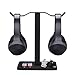 Neetto Dual Headphones Stand for Desk, Headsets Holder Hanger for Sennheiser, Sony, Audio-Technica, Bose, Beats, Akg, Gaming Headset Display Mount - HS908
