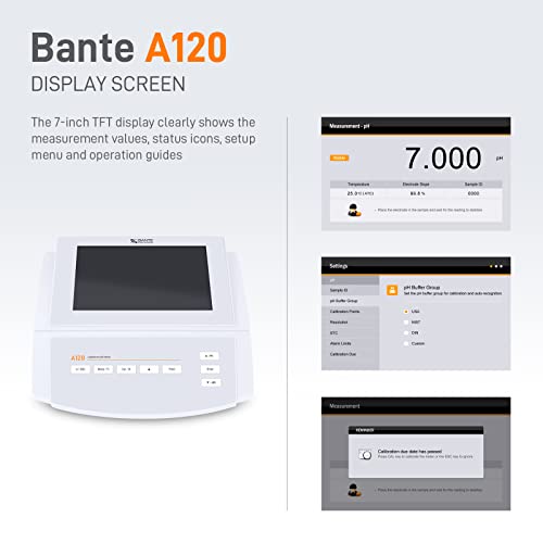 Bante A120 Laboratory pH Meter | Benchtop pH Meter | ±0.002 pH Accuracy, 5 Points Calibration, Selectable ORP