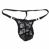 FEESHOW Men's Mesh Lace G-string Thong Lingerie Panties Underwear T-back