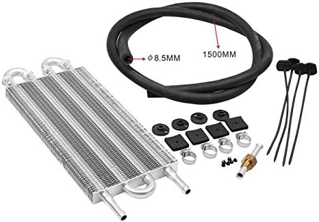 Pudincoco 4 Row aluminum alloy remote transmission oil cooler automatic manual radiator converter kit tube condenser