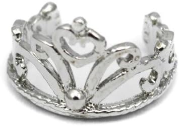 Silver Colour Princess Tiara Crown Ear Cuff Clip On Wrap Helix Non Pierced Earring UK SELLER