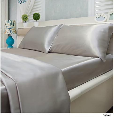 Silver Orchid Wyman Super Soft Deep Pocket 4-piece Satin Sheet Set Silver 3 Piece Twin