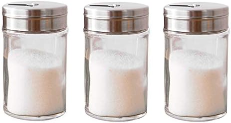TNKML Spice Jar 3 Loaded Glass Cruet Seasoning Box Kitchen Supplies Barbecue Pepper