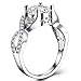 FENDINA Jewelry Womens Luxurious 18K White Gold Plated Cubic Zirconia Infinity Love Solitaire Promise Eternity Ring Engagement Wedding Anniversary Band Her, Size 8
