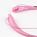 LeadTry Music Bluetooth Headphones Wireless Sport Stereo In-ear Noise Cancelling Earphone Headset Running Gym Exercise Earbud Neckband with Microphone for Apple Iphone Ipad Samsung Sony Pink
