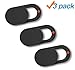 ZOOKYO 9 Webcam Cover Slide for Laptop with White Ring Indicator When Open, Ultra Thin, Online Security, Camera Cover Sticker for MacBook or Any Laptop, 3M Adhesive, Upgraded Model, 9-Pack, Black