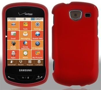 Red Rubberized Hard Faceplate Cover Phone Case for Samsung Brightside U380