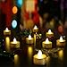 LOGUIDE Led Flameless Flickering Candles Tealight 100+ Hours of Lighting Battery Votive Wedding Christmas Decoration Candles Gold(Led show Warmwhite color)-12