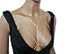 Fashion 21 Women's Sexy Bikini Bra Shaped Link Chain with Stone Simple Body Chain Jewelry (Gold Tone)