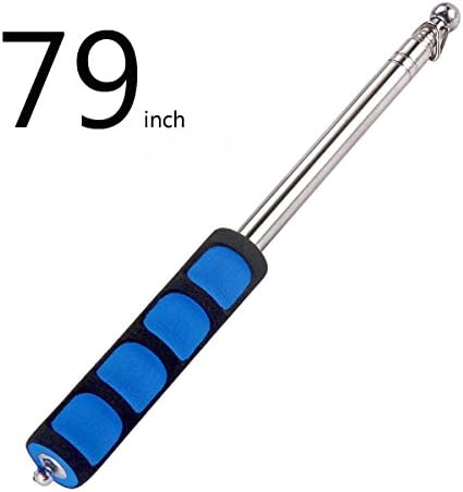 79" Stainless Steel Retractable Flagpole ,Telescoping Flagpole Blue