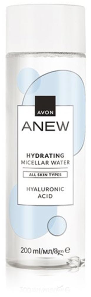 Anew Hydrating Micellar Water Hyaluronic Acid & Vitamin B3 200 ml - Revitalising All Skin Types, Dissolves Oil Based Make-Up, Cruelty Free, New Packaging