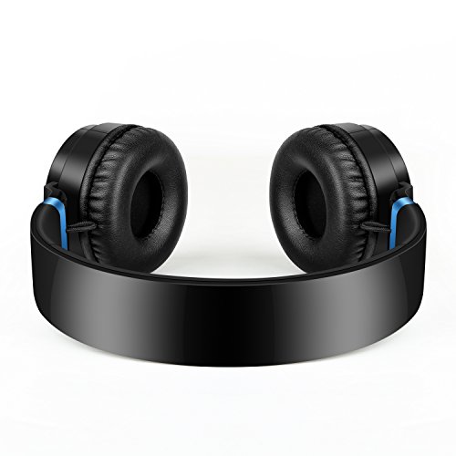 Wireless Headphones, Sound Intone P6 Stereo Bluetooth Headphones with Microphone Over-ear Foldable Portable Music Headsets for Cellphones Laptop Tablet TV Headphones (Black Blue)