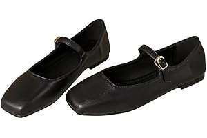 TN TANGNEST Leather Flats for Women Comfortable Round Toe Slip On Ballet Flats Retro Dress Mary Jane Flats