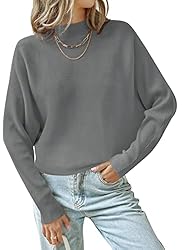 ZESICA Women's 2024 Fall Turtleneck Batwing Long
