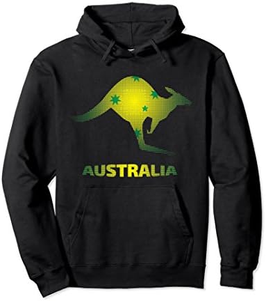 Unisex Australia Kangaroo Southern Cross Hoodie Small Black