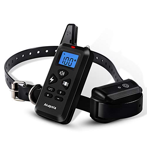 Akapola Dog Training Collar with Remote -Pet Dog Shock Collar with Beep, 100 Level Shock/Vibration Collars – IP67 Waterproof & Rechargeable, E-Collar Shock Collar for Large Medium Small Dogs …