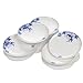 Porlien Elegance Collection Chinese Blue Flower Porcelain Dinnerware Set-46 Pieces, Service for 10