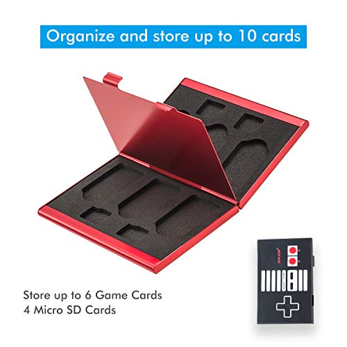 OLCLSS Game Cards Case for Nintendo Switch Suitable for Micro SD Nintendo Switch Cards Made by Thin Aluminum Game Storage Card Holder Box 10 in 1 Black