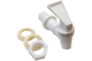 AquaNation BPA Free Replacement Water Cooler Faucet Bottle Jug Ceramic Water Crock Reusable Tap Spout Beverage Lever Pour Dispenser Valve Gravity Water Spigot - Made in USA (1, White)