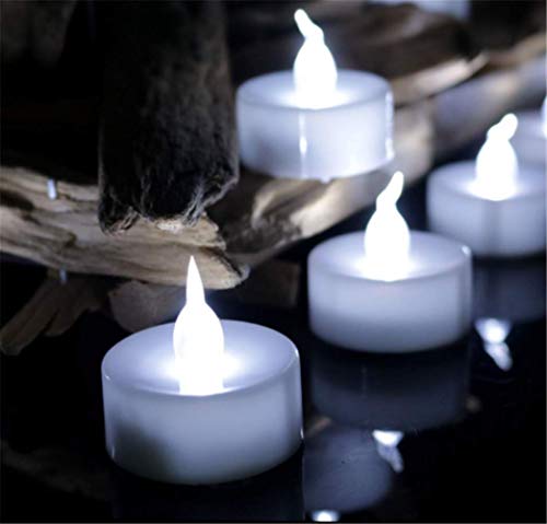 24 Pack Flameless LED Tea Lights Candles – Steady Cool White Tealight Candle – Long Lasting Battery Operated Fake Candles – Decoration for Wedding, Party, and Festival Celebration (Cool White) - Thumbnail 3