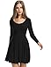 Meaneor Women's Raglan Sleeve Casual Scoop Neck Flare Tunic Dress