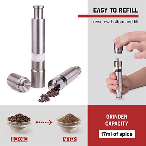 Click n’ Spice Salt and Pepper Grinder Set, Spice Grinders, Salt and