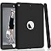 Hocase Compatible with iPad 5th/6th Generation Case, High-Impact Shock Absorbent Dual Layer Silicone+Hard PC Bumper Protective Case - Black