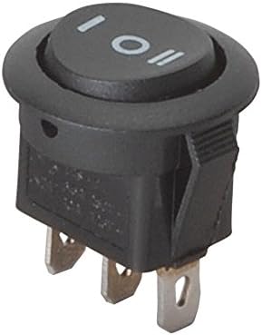 Genxtra 12 Volt Round 2 Way 3 Prong Black Led Rocker Switch