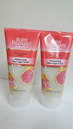2 PK. Of Body Fantasies Pink Grapefruit Fantasy Shea Sugar Scrub 6 oz. Each. 12 Oz. Total
