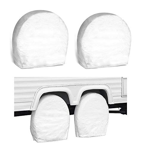 CAR-CARE Tire Covers for RV Wheel Set of 2 Motorhome Wheel Covers Waterproof Tire Protectors Tire Covers Fits 30" to 32" Tire Diameters