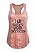Tough Cookie's Women's I Am Currently Under Construction Burnout Tank Top (Large - LF, Peach)