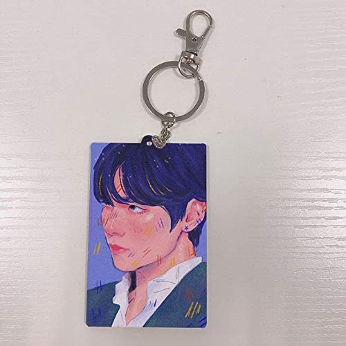 yuhiugre Keychain BTS Key Chain with Anime Character Pendant Practical Anime Keyring BTS Acrylic Key Chains(01)