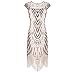 BelinlaAny Women's 1920s Gatsby Retro Diamond Sequined Embellished Fringed Flapper Dress